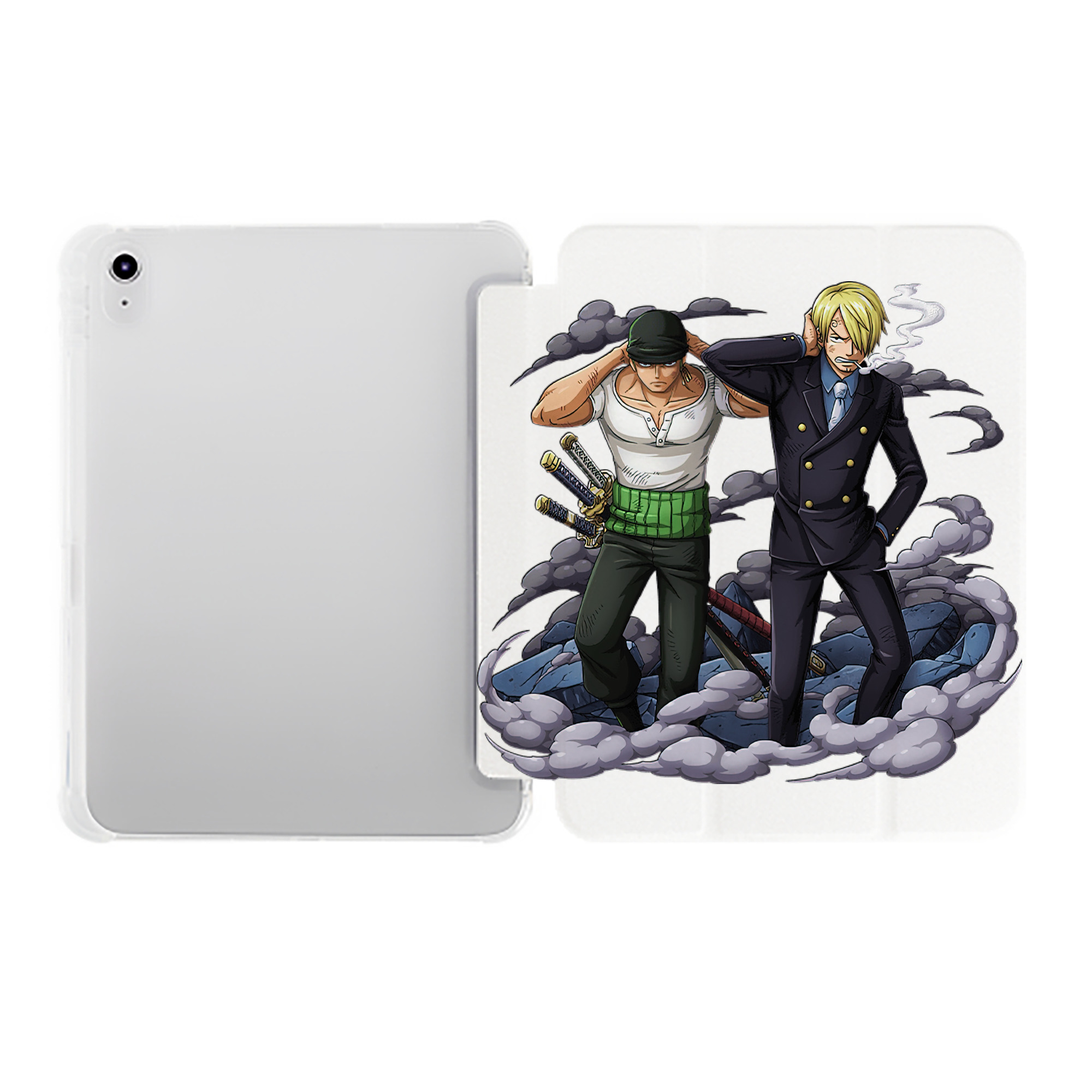 （画像用） ワンピース サンジ ONE PIECE Sanji IPad ケース ペン収納付き 三つ折りスタンド PUレザー×シリコン 対応機種9.5/10.5/10.9インチ